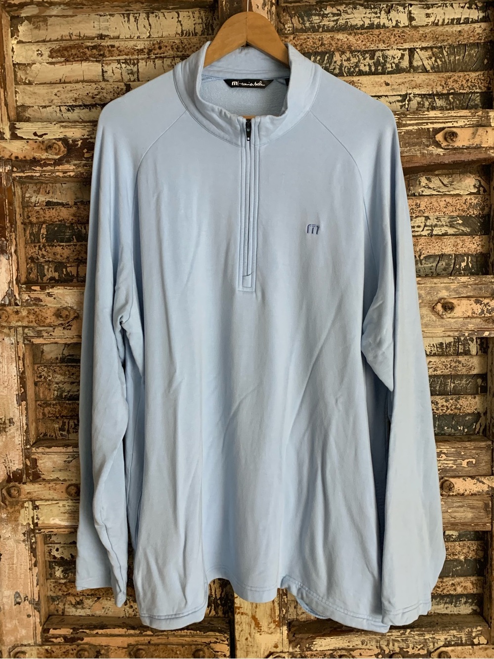 Travis Mathew Networking 1/4 Zip Pullover Blue Soft Stretch Jacket, Golf, XXL